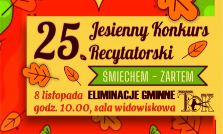ELIMINACJE GMINNE 25. JESIENNEGO KONKURSU RECYTATORSKIEGO