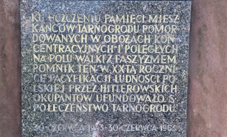 77. rocznica akcji wysiedleńczo – pacyfikacyjnej w gminie Tarnogród