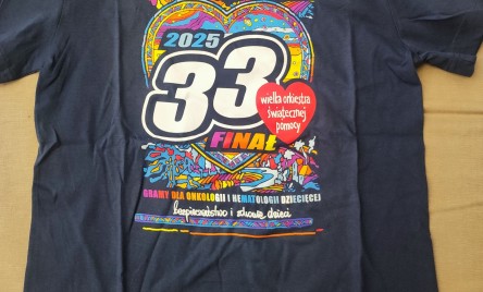 T-shirt dziecięcy w rozmiarze 134-140 z nadrukiem 33. Finał WOŚP 2025