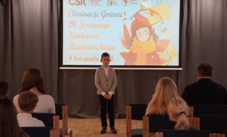 ELIMINACJE GMINNE 29. JESIENNEGO KONKURSU RECYTATORSKIEGO