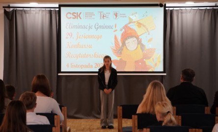 ELIMINACJE GMINNE 29. JESIENNEGO KONKURSU RECYTATORSKIEGO