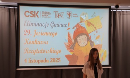 ELIMINACJE GMINNE 29. JESIENNEGO KONKURSU RECYTATORSKIEGO