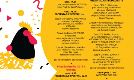 XXXIV OGÓLNOPOLSKI SEJMIK TEATRÓW WSI POLSKIEJ - AFISZ